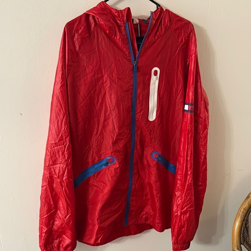 Vintage Tommy Hilfiger Windbreaker Jacket with Blue Accents